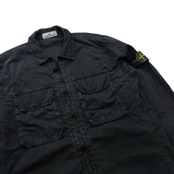 Stone island on sale black overshirt jacket