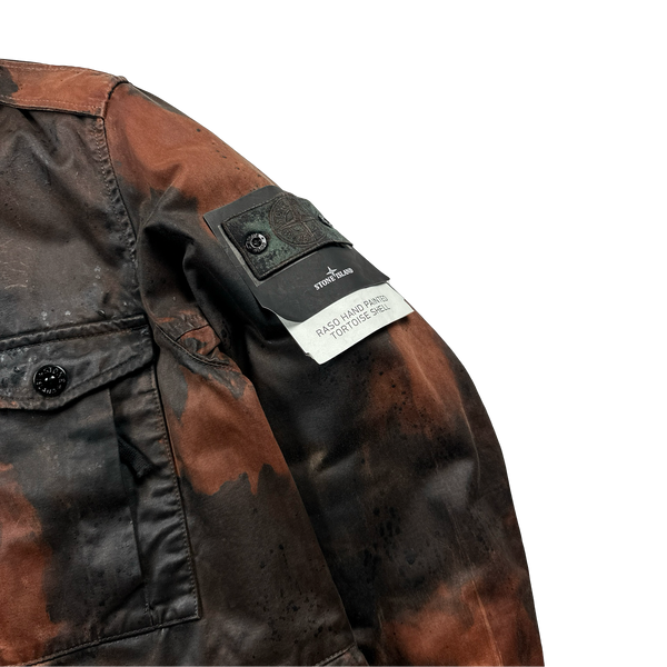 Stone Island Raso Hand Painted Tortoise Shell Camo Field Jacket -Medium