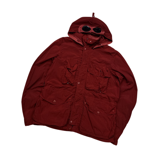 CP Company Chrome R Wine La Mille Goggle Jacket - Large