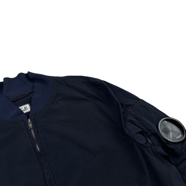CP Company Navy Nycra Stretch Lightweight Bomber Jacket - Large