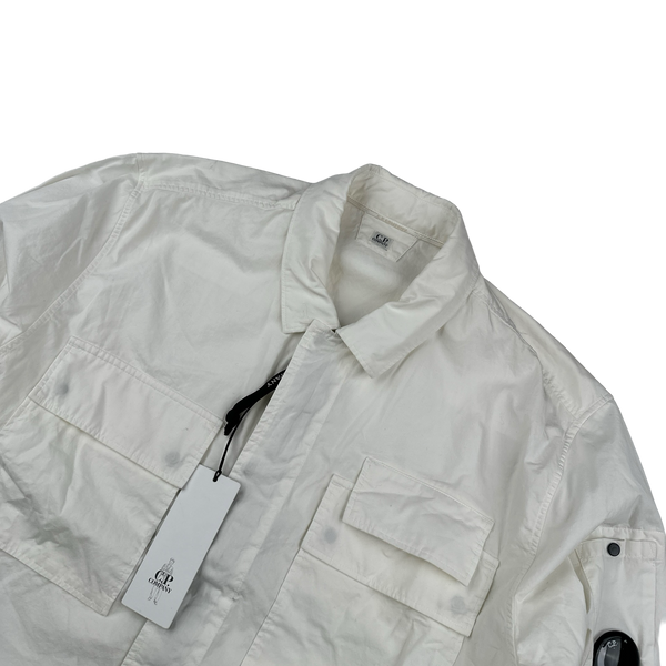 CP Company White Cotton Overshirt - Large