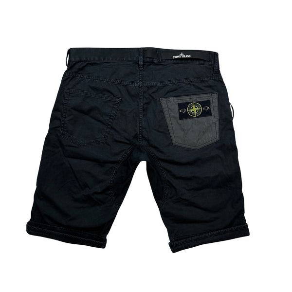 Stone Island 2015 Black Reflective Cycling Shorts - Medium