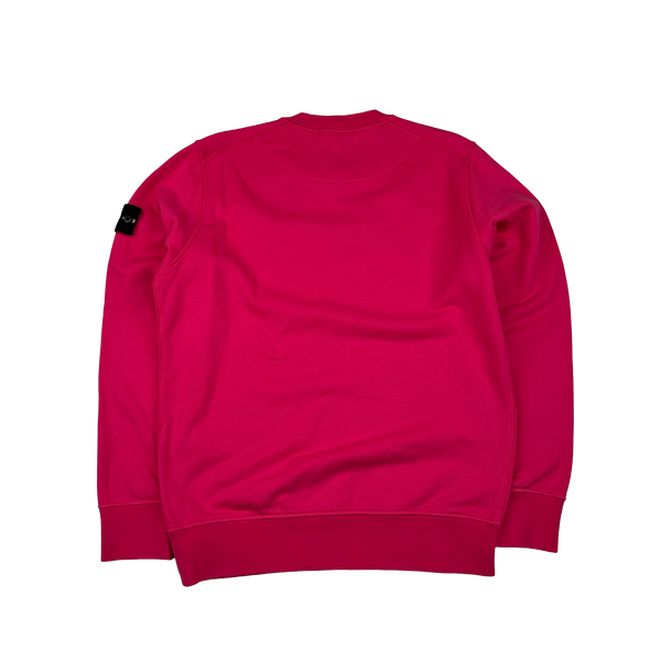Stone Island 2022 Pink Cotton Crewneck Sweatshirt - Large