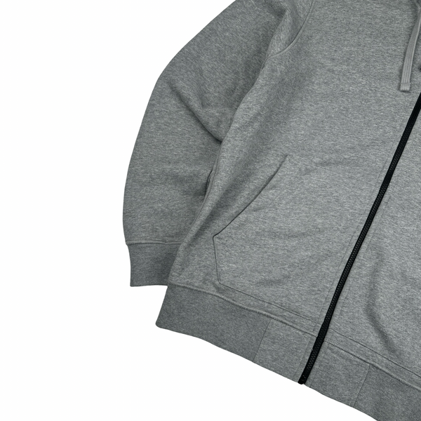 Stone Island 2020 Light Grey Zipped Cotton Hoodie - Large