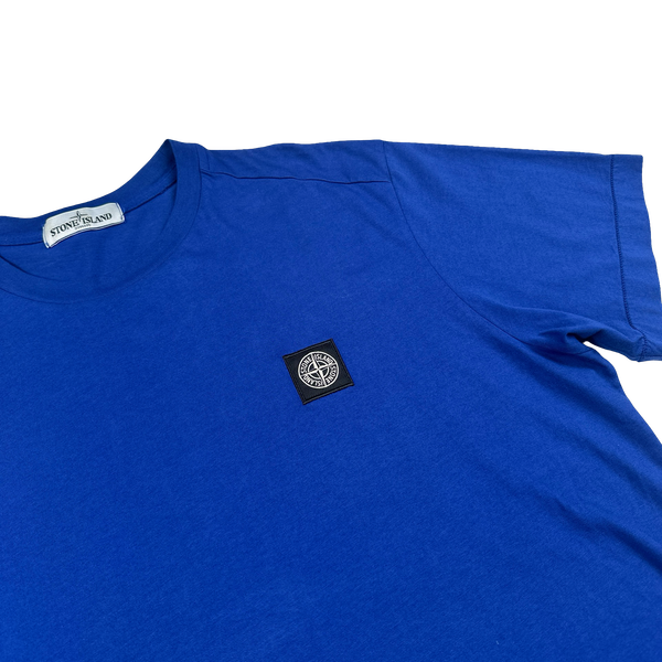 Stone Island Blue Cotton Patch T Shirt - XXL