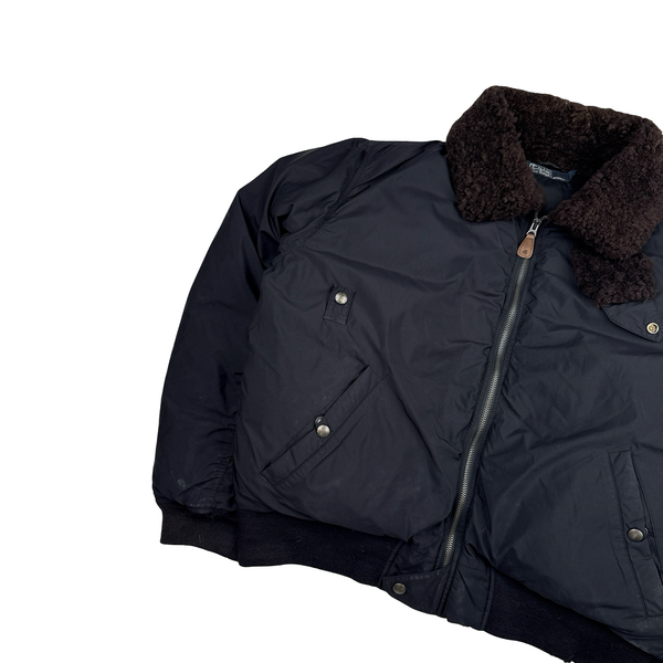 Ralph Lauren Heavyweight Shearling Collared Down Bomber Jacket - Large