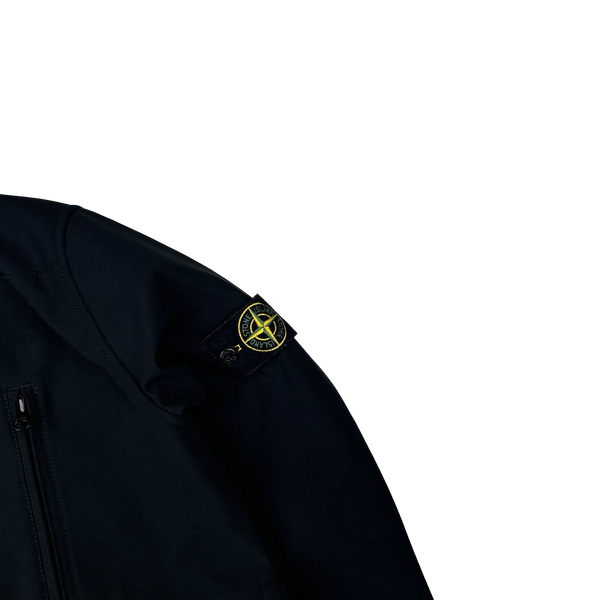 Stone Island Black Soft Shell Fleece Lined Jacket - Small