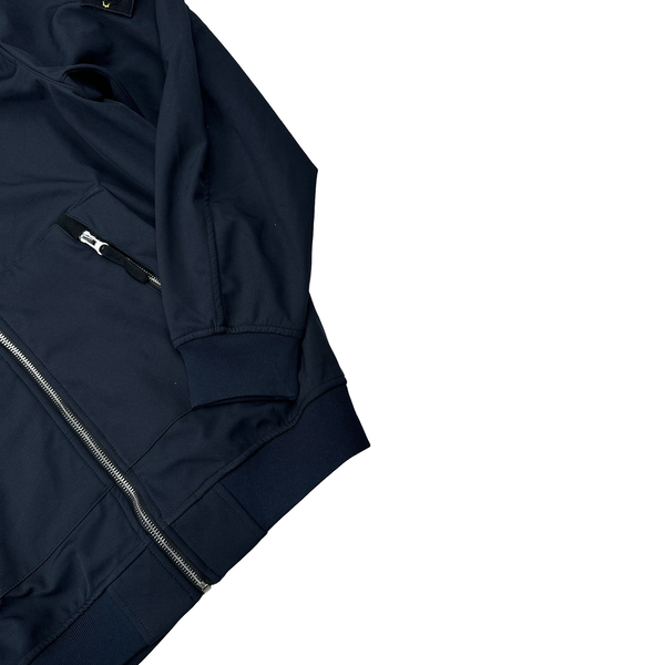 Stone Island 2021 Navy Soft Shell e-Dye Hooded Jacket - Medium