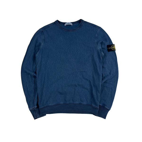 Stone Island 2017 Blue Cotton Crewneck Sweatshirt - Small