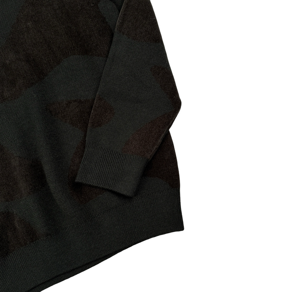 Emporio Armani Logo Wool Blend Camo Crewneck Jumper - Large