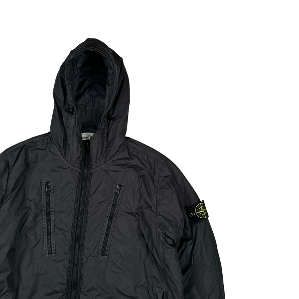 Stone Island 2022 Black Crinkle R-NY Garment Dyed Jacket