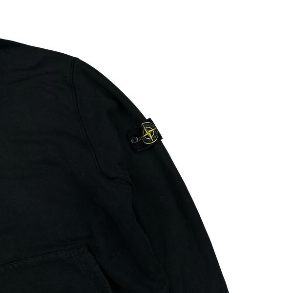 Stone Island 2021 Black Cotton Zipped Hoodie - 3XL