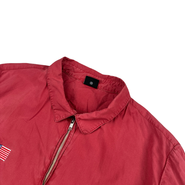 Stussy International Red Collared Bomber Jacket - Large