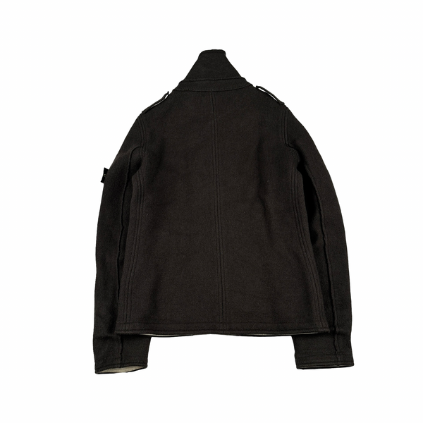 Stone Island 2010 Brown Double Breasted Thick Wool Jacket - Small