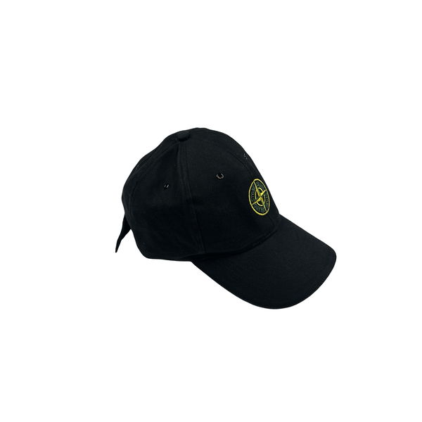 Stone Island 2007 Centre Compass Logo Black Cap - Large