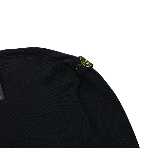 Stone Island 2022 Midnight Navy Quarter Zip Knit Jumper - Small