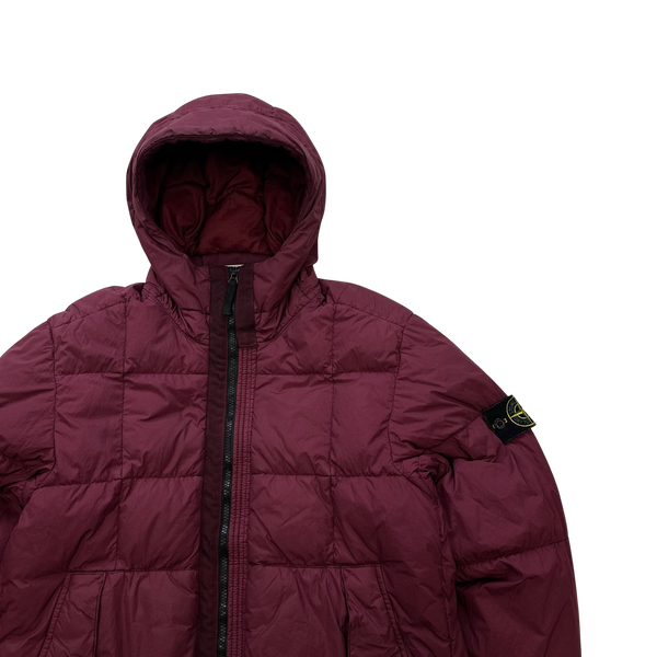Stone Island 2018 Plum Down Filled Crinkle Puffer Jacket - Large