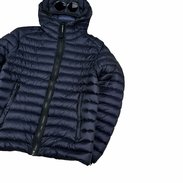 CP Company Navy Down Filled DD Shell Goggle Puffer Jacket - Medium