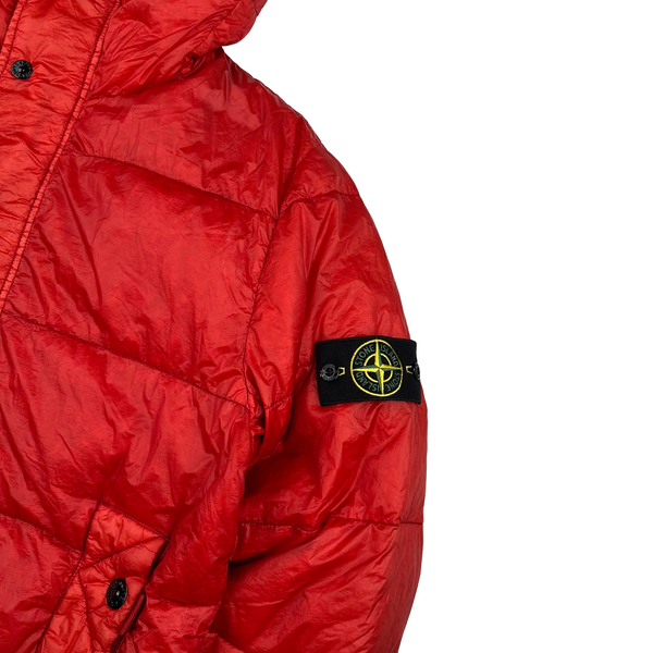 Stone Island 2011 Red Garment Dyed Down Filled Puffer Jacket - Large