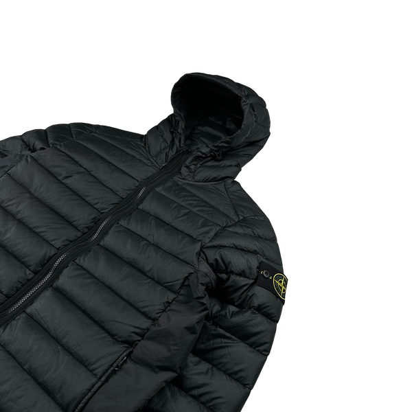 Stone Island 2024 Black Loom Woven Chambers R-Nylon Down TC Puffer Jacket - Medium