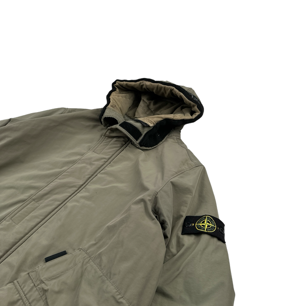 Stone Island 2018 Khaki Micro Reps Primaloft Parka Long Jacket - Large