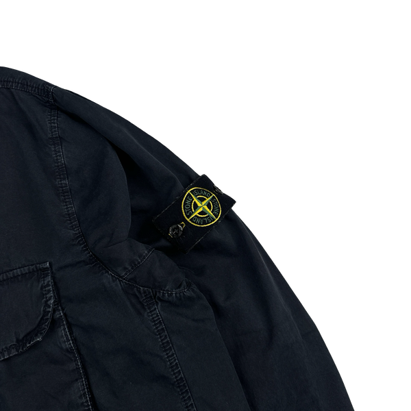 Stone Island 2021 Navy Cotton Double Pocket Overshirt - 3XL