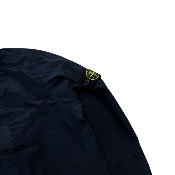 Stone Island Navy Nylon Metal Shimmer Overshirt - XL