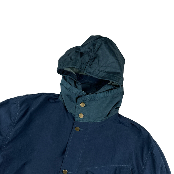 CP Company Vintage Blue Nylon Hood Badge Jacket - Medium