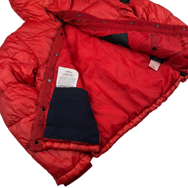 Stone Island 2011 Red Garment Dyed Down Filled Puffer Jacket - Large