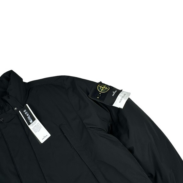 Stone Island 2022 Black Micro Twill Down Long Padded Jacket - Large