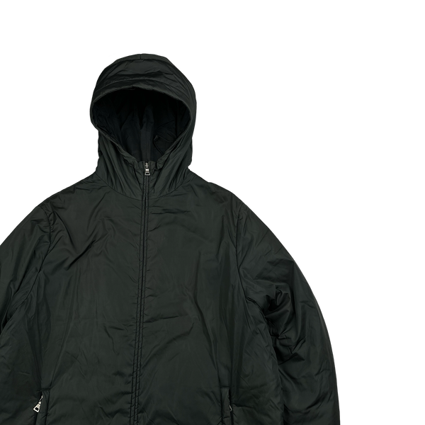 Prada Dark Green Nylon Padded Long Jacket - XXL