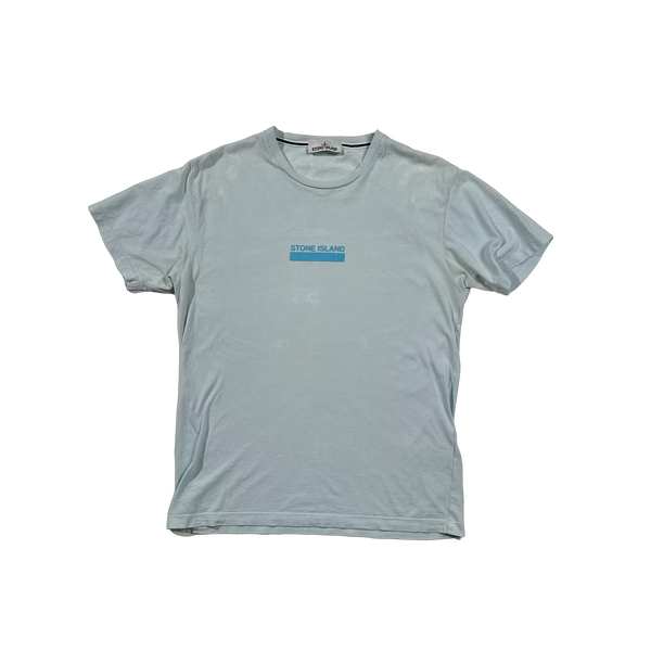 Stone Island 2021 Blue Cotton Spellout T Shirt - Large