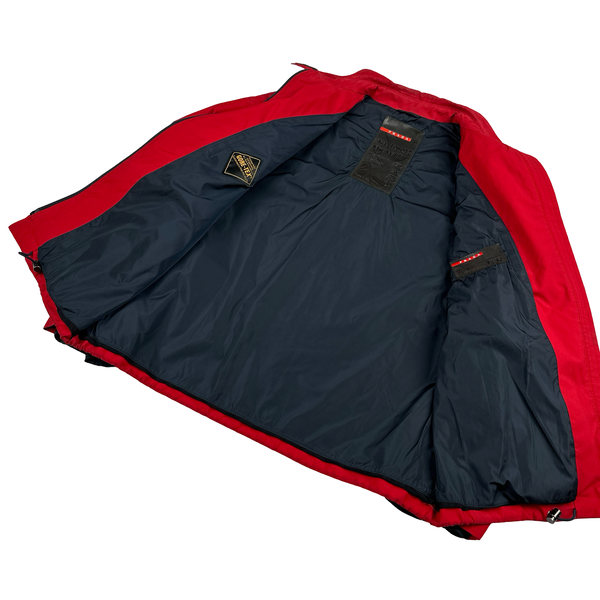 Prada Red Goretex Tab Zipped Parka Jacket - Small