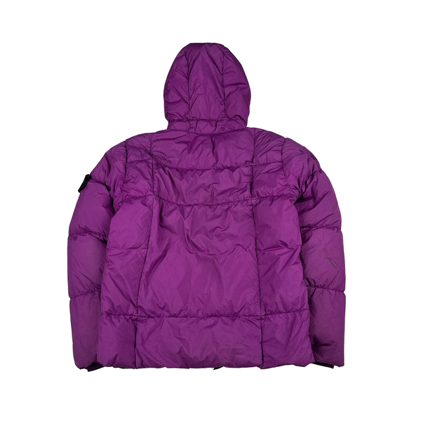 Stone Island 2018 Fuchia Down Filled Crinkle Puffer Jacket - Medium
