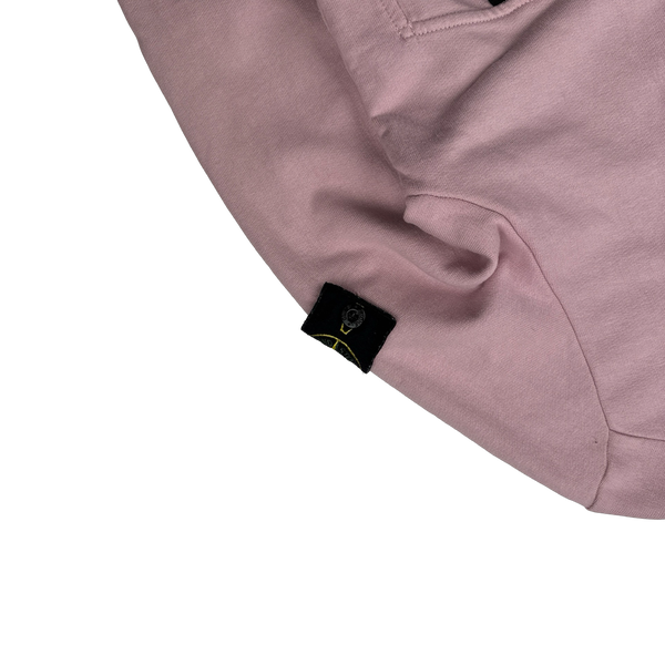 Stone Island 2017 Pink Cotton Zipped Hoodie - Small