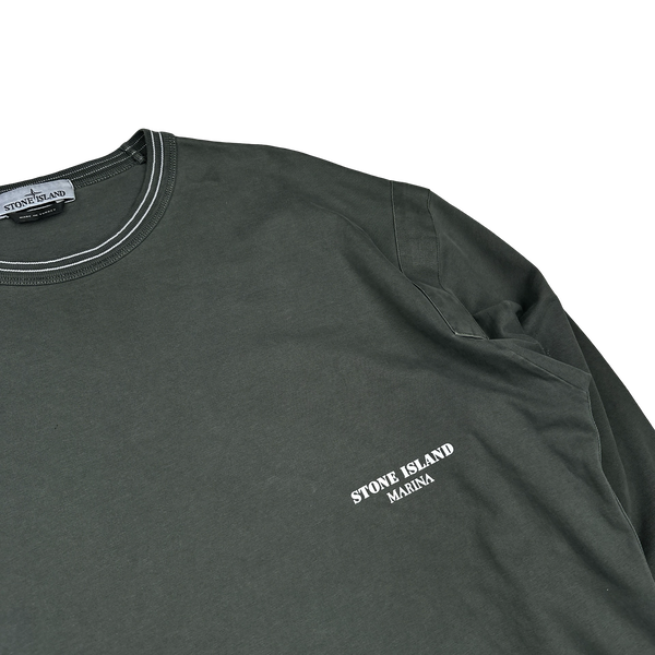 Stone Island 2024 Marina Overdyed Spellout Cotton Crewneck Jumper - XL
