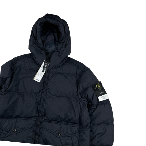Stone Island 2024 Navy Crinkle R-NY Down Puffer Jacket - XL, XXL