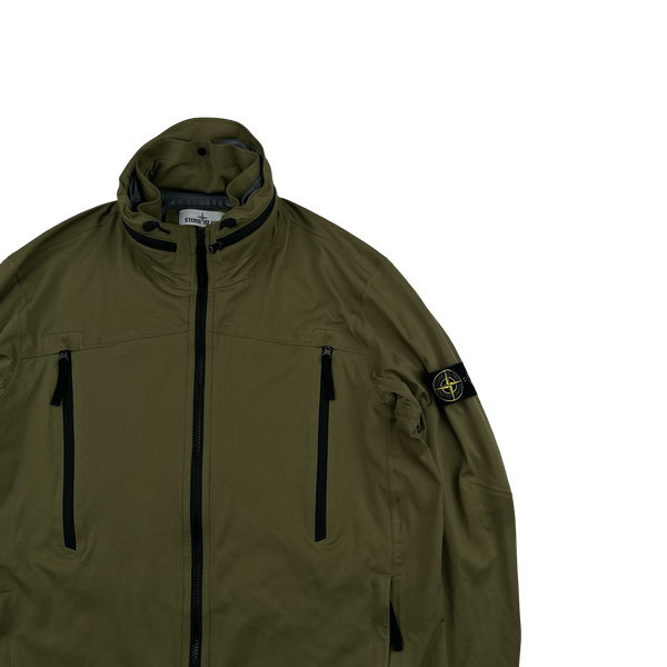 Stone Island 2017 Green Light Soft Shell Check Grid Jacket - XXL