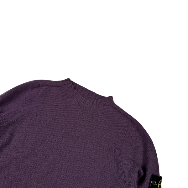 Stone Island 2020 Purple Wool Pullover Mock Neck Jumper - XL