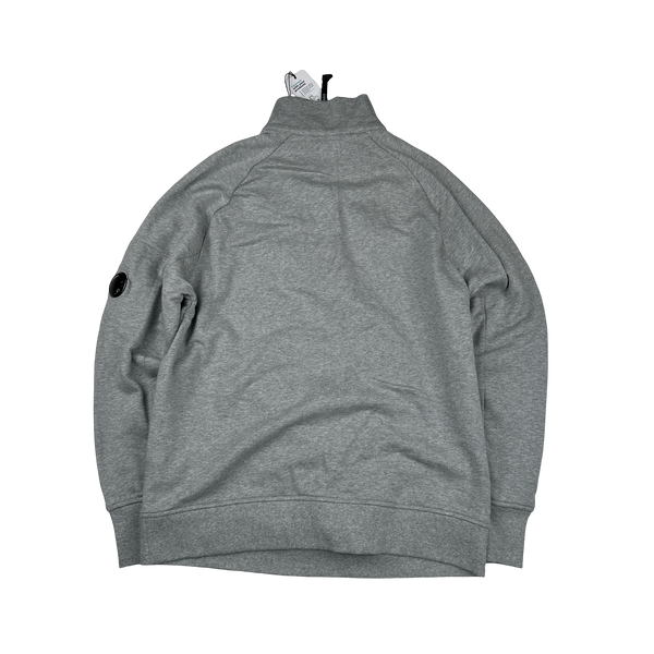 CP Company Grey Cotton Lens Viewer Quarter Zip Pullover - XL