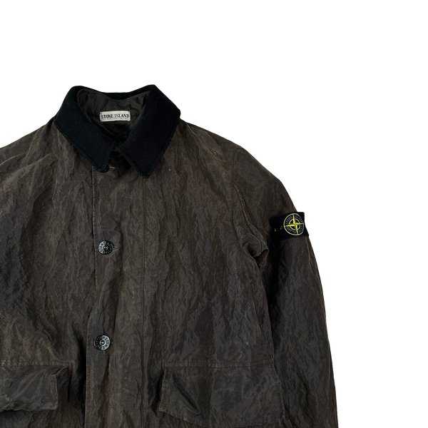 Stone Island 2002 Brown Monofilament Duel Layer Mesh Jacket - Large