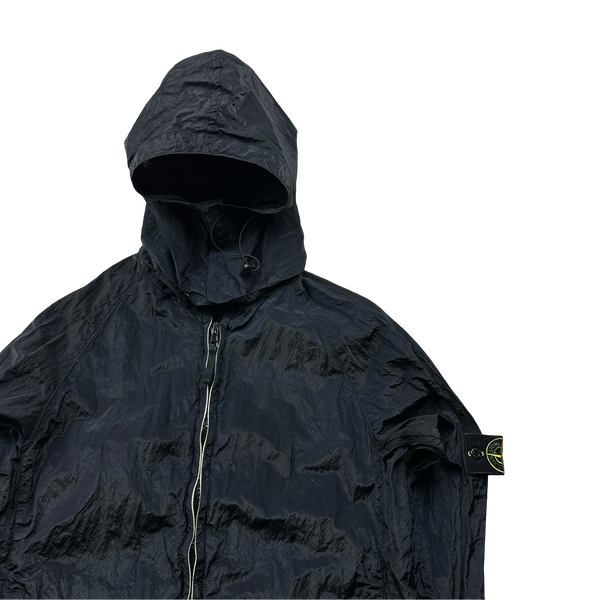 Stone Island 2007 Nylon Metal Navy Hooded Shimmer Jacket - Large
