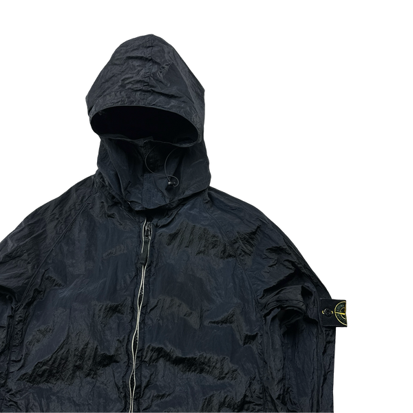 Stone Island 2007 Nylon Metal Navy Hooded Shimmer Jacket - Large