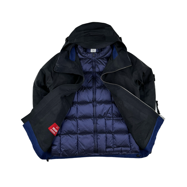 CP Company Navy Vulcan Zip Up Hooded Down Lined Jacket - XL
