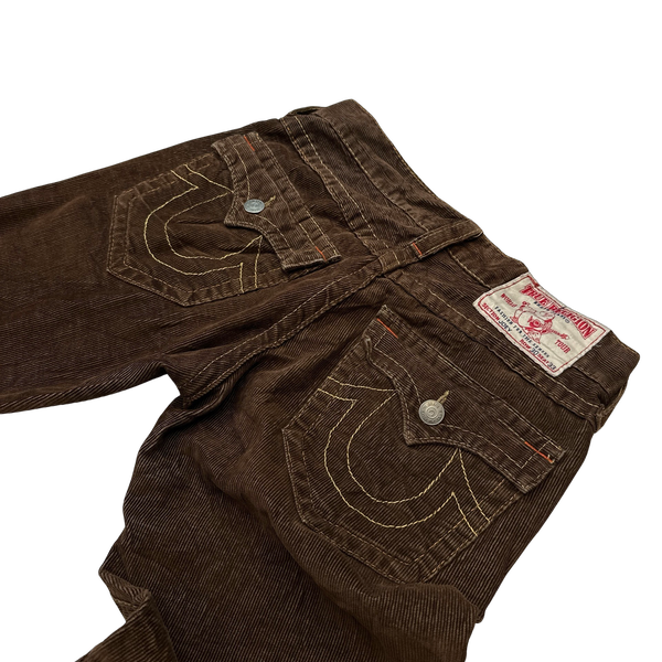 True Religion Joey Brown Corduroy Bootcut Fit Jeans - 30"