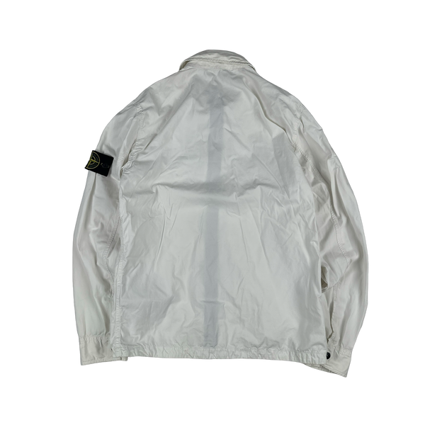 Stone Island 2018 White Cotton Zipped Overshirt - Medium