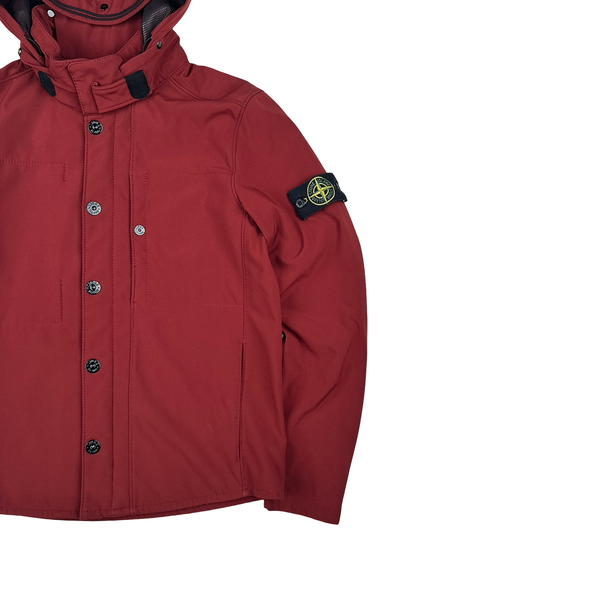 Stone Island 2012 Maroon Fleece Lined Soft Shell Jacket - Medium
