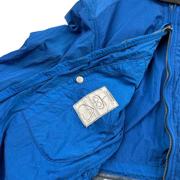 CP Company Blue Chrome Shimmer Goggle Multi Pocket Jacket - Medium