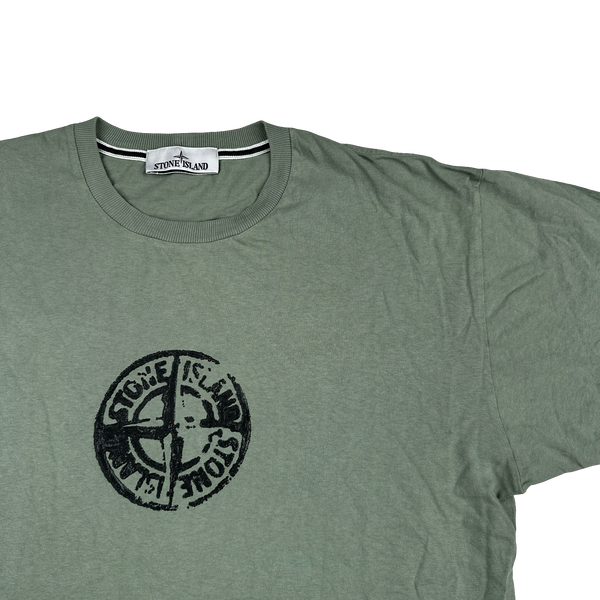 Stone Island 2023 Green Graphic Compass Short Sleeved T Shirt - Medium