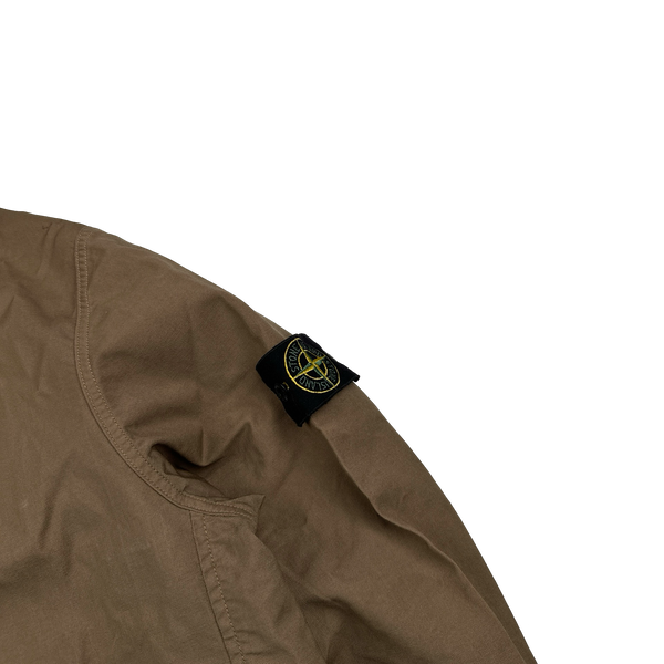Stone Island 2000 Brown Resin Speciali Vintage Jacket - XL